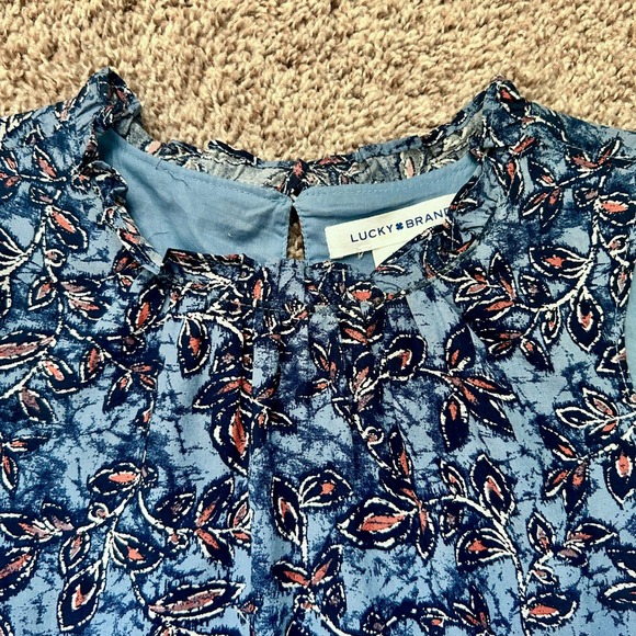 Lucky Brand I Blue Floral Paisley Print Sleeveless Swing Dress I Size XS - Picture 5 of 13